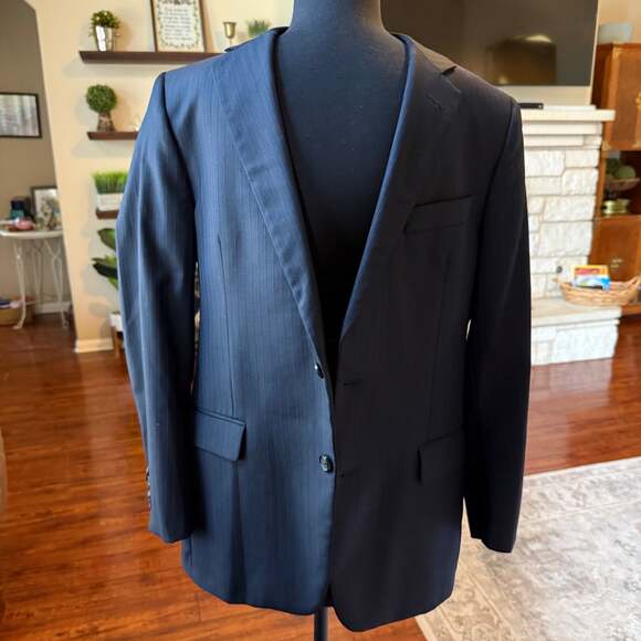 Brooks Brothers 1818 Fitzgerald Saxxon Wool Pinstripe Suit Jacket 40S